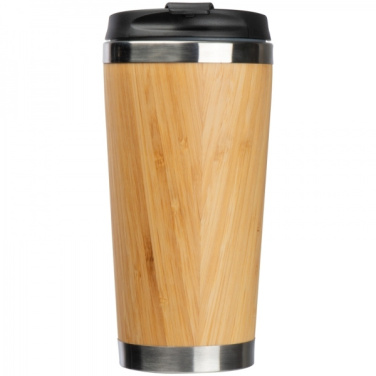 Logotrade promotional merchandise picture of: Stainless steel mug BAMBOOGARDEN 400 ml