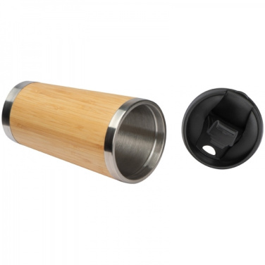 Logo trade promotional merchandise picture of: Stainless steel mug BAMBOOGARDEN 400 ml