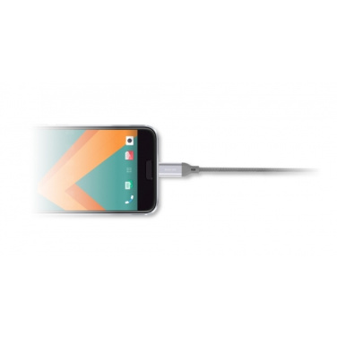 Logo trade promotional merchandise picture of: Nylon data transfer cable LK30 Type - C Quick Charge 3.0