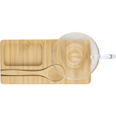 Logo trade promotional product photo of: Tray with cup and spoon FORMOSA 150 ml