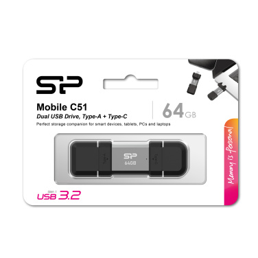 Logo trade corporate gift photo of: Pendrive Silicon Power Mobile - C51 3.2, 64GB