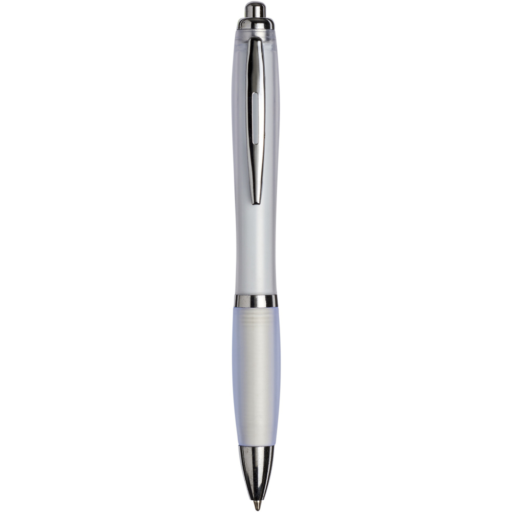Logo trade advertising products image of: Curvy ballpoint pen with frosted barrel and grip