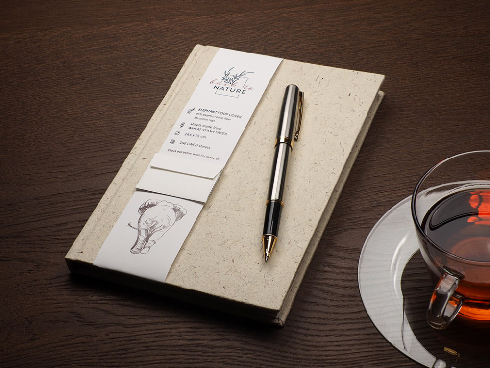 Logotrade corporate gift image of: Recycled Elephant Poo Notebook 209734400