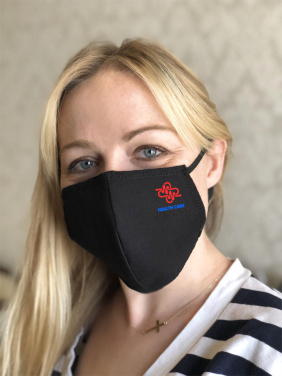 Logotrade business gift image of: BLACK-BLACK cotton face mask 140116500