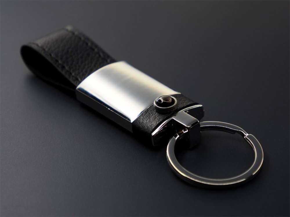 Logo trade corporate gifts picture of: Obsidian stone Keyring 1298095