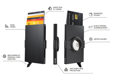 Logo trade promotional merchandise image of: RFID credit card case with holder for AirTag 2163155