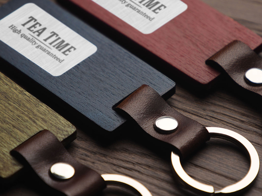 Logo trade promotional gifts image of: Wooden keyring 1853121