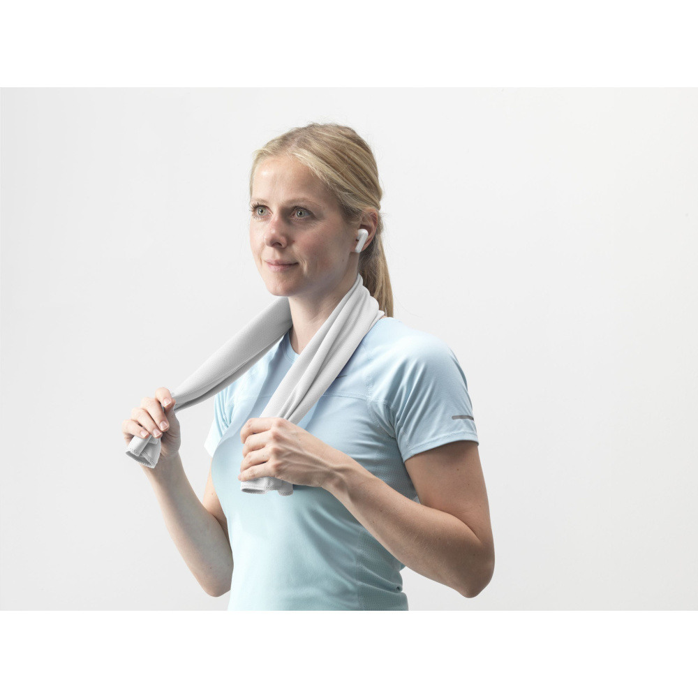 Logo trade promotional merchandise photo of: CoolDown RPET sports cooling towel