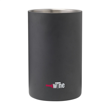 Logo trade promotional gifts image of: CoolSteel Black wine cooler