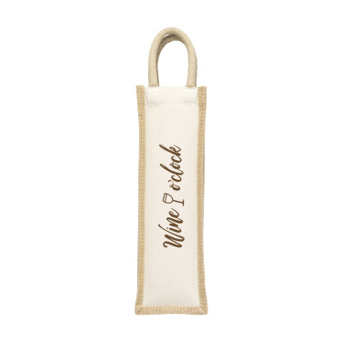 Logo trade promotional gift photo of: Jute Canvas Wine Bag