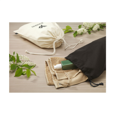 Logo trade promotional giveaways image of: Gift Pouch Natural GRS Recycled Cotton (150 g/m²) L