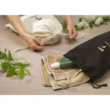 Logo trade advertising products image of: Gift Pouch Natural GRS Recycled Cotton (150 g/m²) L