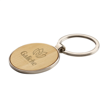 Logo trade promotional giveaway photo of: Bamboo Key Circle keyring