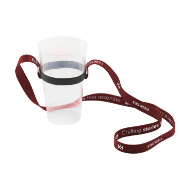 Logotrade promotional products photo of: Lanyard Sublimation RPET 1.5 cm with Cup holder