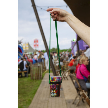 Logotrade promotional items photo of: Lanyard Sublimation RPET 1.5 cm with Cup holder