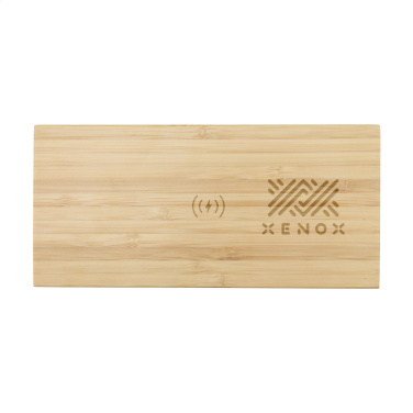 Logotrade promotional gift image of: Bamboo Alarm Clock with Wireless Charger