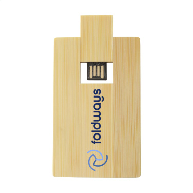 Logotrade promotional merchandise image of: CreditCard USB Bamboo 64 GB