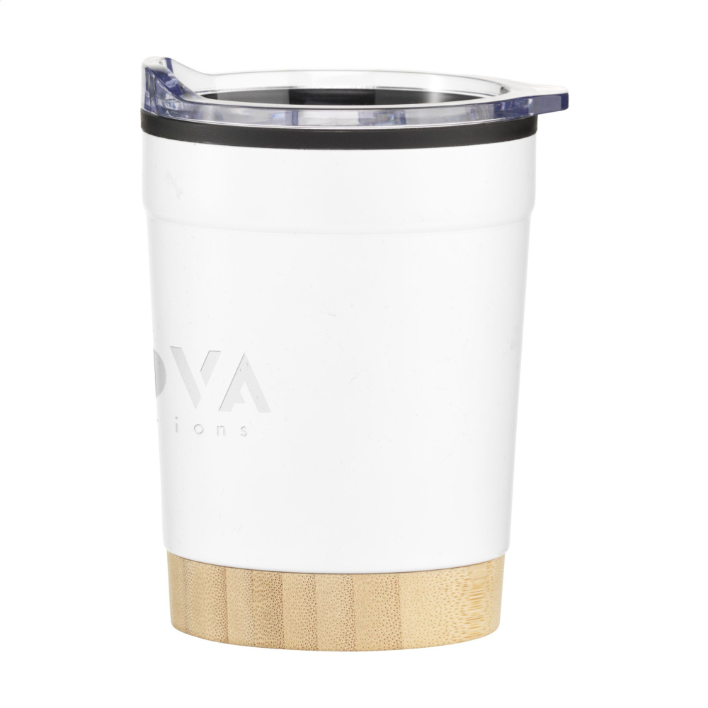 Logotrade advertising products photo of: Kobe Bamboo RCS Recycled Steel 350 ml coffee cup