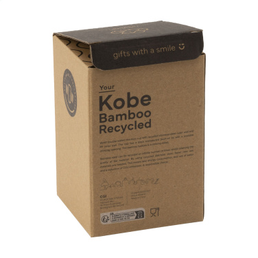 Logo trade promotional gifts image of: Kobe Bamboo RCS Recycled Steel 350 ml coffee cup