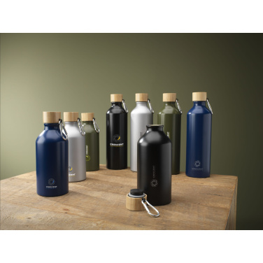 Logotrade corporate gift picture of: AluBamboo GRS Recycled Alu 500 ml water bottle
