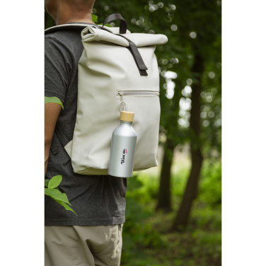 Logo trade promotional merchandise picture of: AluBamboo GRS Recycled Alu 500 ml water bottle
