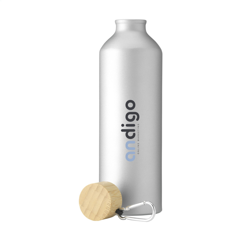 Logo trade promotional gifts image of: AluBamboo GRS Recycled Alu 750 ml water bottle