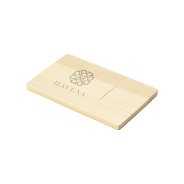 Logotrade promotional merchandise image of: CreditCard USB Bamboo 8 GB