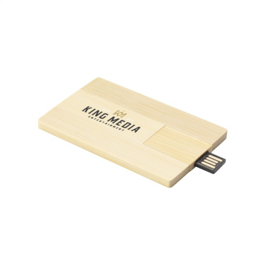 Logotrade promotional gift picture of: CreditCard USB Bamboo 16 GB
