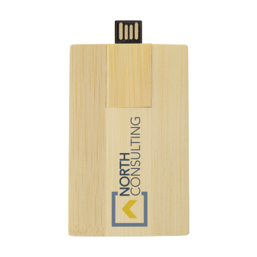 Logotrade promotional item image of: CreditCard USB Bamboo 32 GB