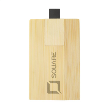 Logotrade promotional gifts photo of: CreditCard USB Bamboo 32 GB