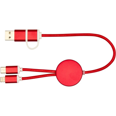 Logotrade promotional products photo of: Alasia 5-in-1 recycled aluminium and plastic 30 cm data sync and 27W fast charge cable