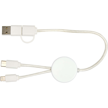 Logo trade promotional item photo of: Citala 5-in-1 recycled plastic 30 cm data sync and 27W fast charge cable