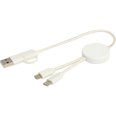 Logotrade corporate gift image of: Citala 5-in-1 recycled plastic 30 cm data sync and 27W fast charge cable