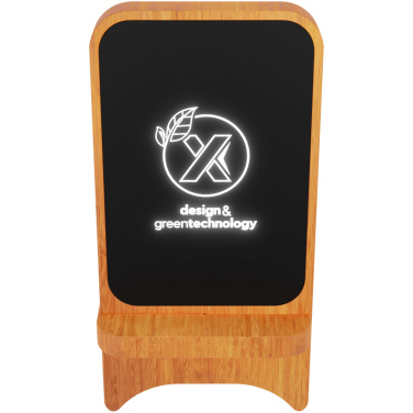 Logotrade corporate gift picture of: SCX.design W16 10W light-up wireless wooden stand