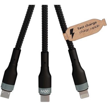 Logotrade corporate gift image of: SCX.design C53 100W 5-in-1 rPET ultra fast charging cable