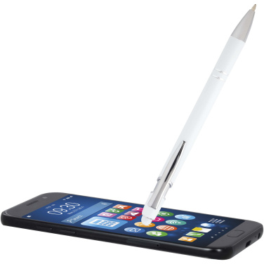 Logo trade promotional giveaway photo of: Kish ballpoint pen with silver finish (blue ink)