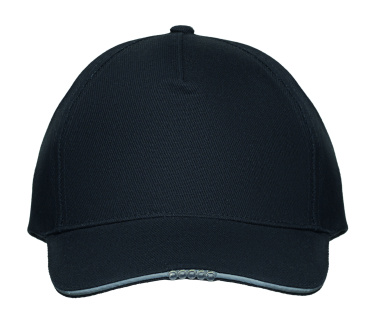 Logo trade business gifts image of: 5 panel LED cotton cap 220gr/m²