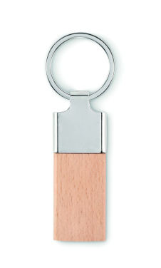 Logo trade promotional products image of: Key ring with rubber wood