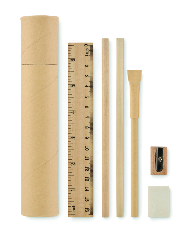 Logo trade business gifts image of: Paper tube stationery set