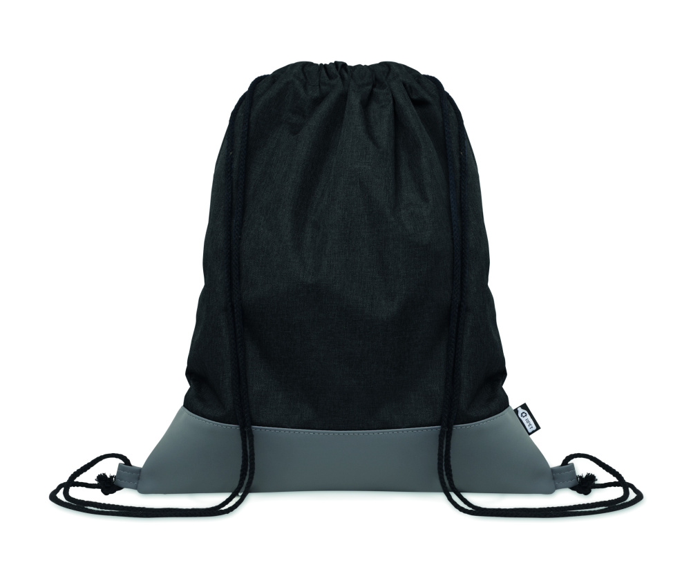 Logo trade business gift photo of: RPET PU drawstring bag 2 tone