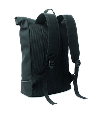 Logo trade promotional giveaway photo of: Laptop 15" roll top PU backpack