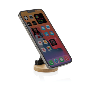 Logotrade promotional giveaway image of: Magmount RCS recycled plastic and bamboo phone stand