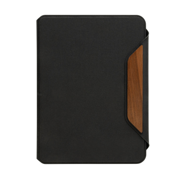 Logo trade corporate gifts image of: Teri AWARE™ RPET and walnut A5 portfolio