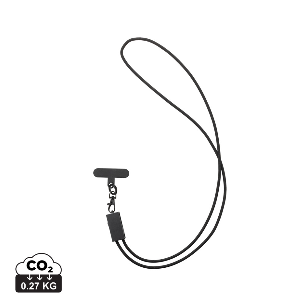 Logotrade promotional item image of: Terra RCS recycled PET phone cord with dual charge cable