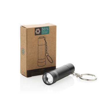 Logotrade promotional products photo of: Flash RCS recycled aluminium keychain torch