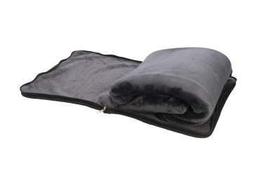 Logo trade corporate gifts image of: Blanket and pillow 2 in 1 AMIATA Schwarzwolf