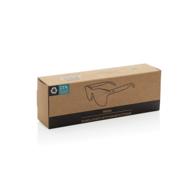 Logo trade promotional giveaways image of: Prism RCS recycled plastic sunglasses with bamboo frame