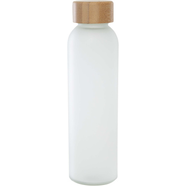 Logo trade promotional gifts image of: Lume 500 ml matte soda lime glass bottle with bamboo lid