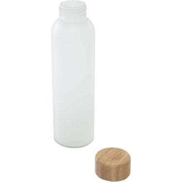 Logotrade promotional merchandise photo of: Lume 500 ml matte soda lime glass bottle with bamboo lid