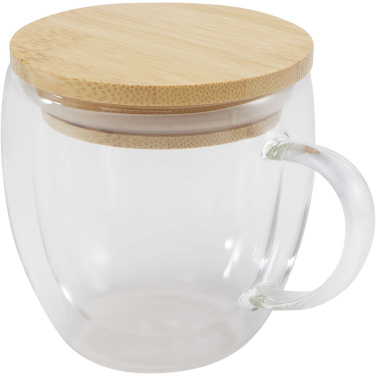 Logo trade promotional products picture of: Lenora 250 ml glass cup with bamboo lid